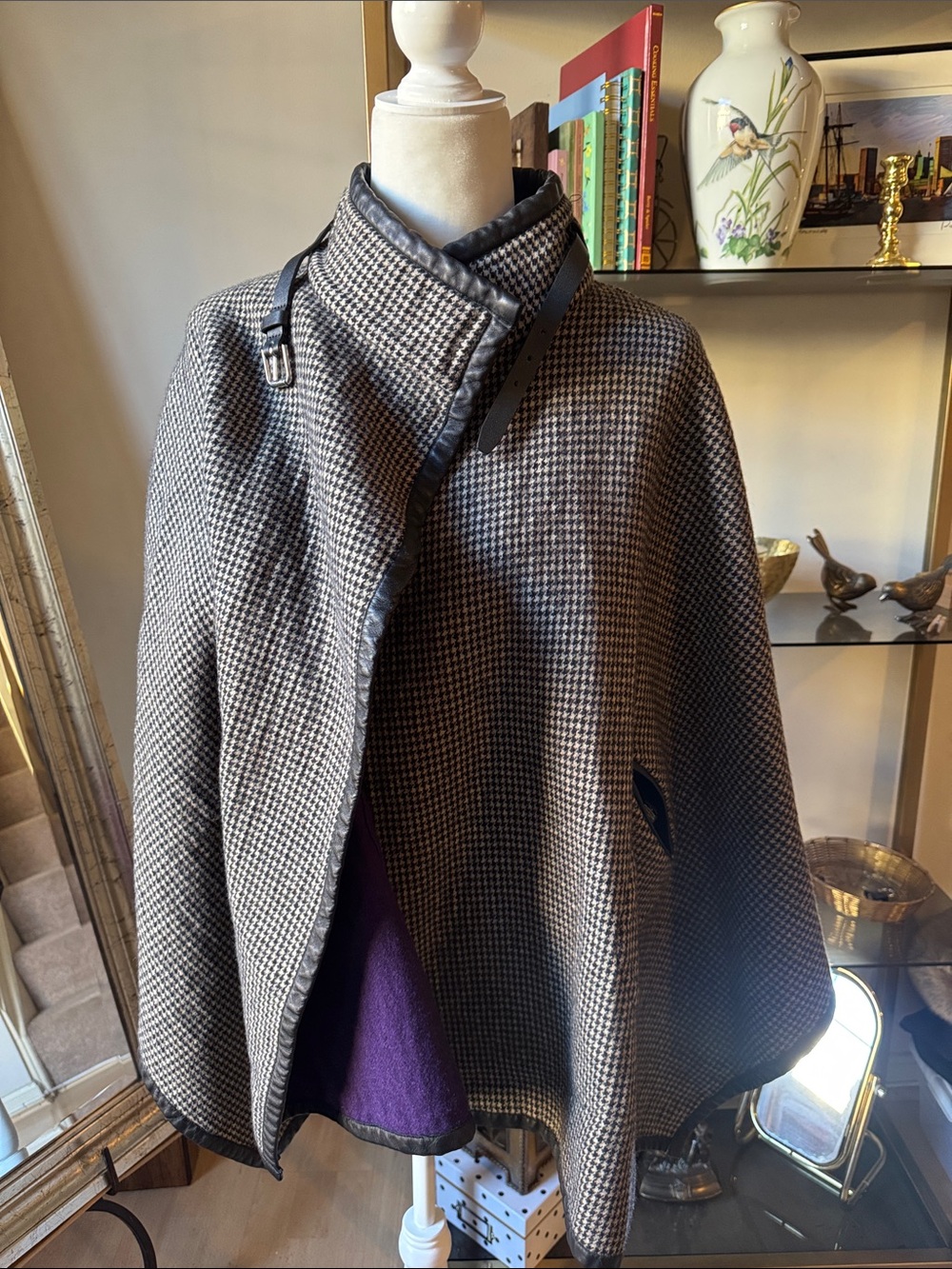 Ralph Lauren Reversible Wool and leather Cape S/M